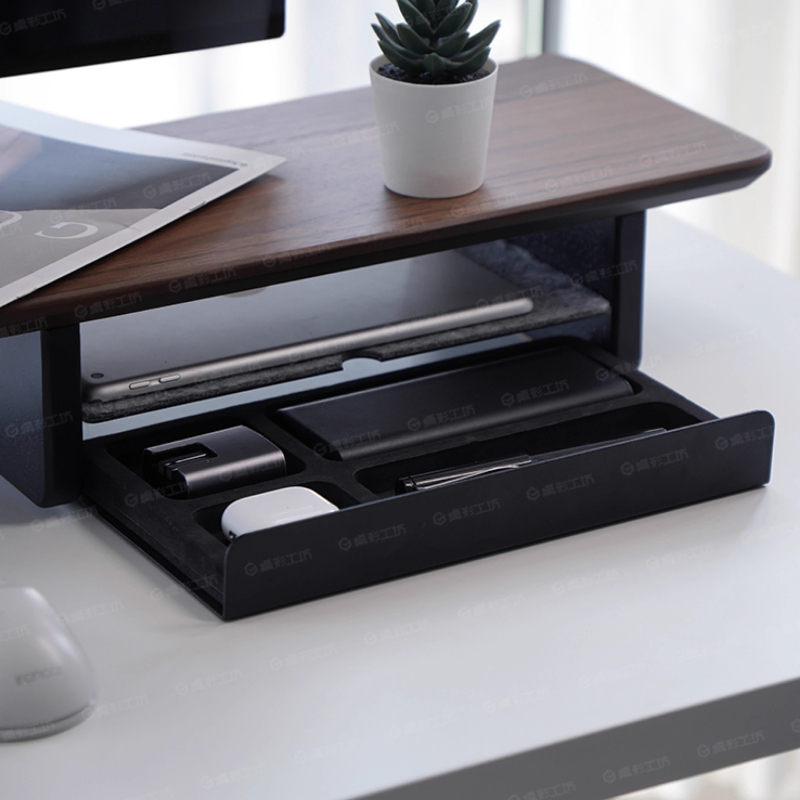 Desk Setup Riser - Soporte para Monitor, cajones de almacenamiento