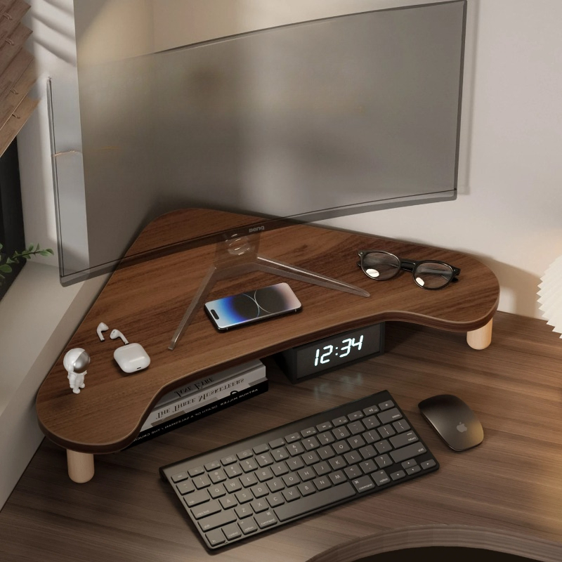 Monitor Riser Wood - Soporte de Esquina para Computadora, Elevador