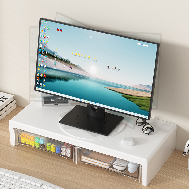 Desk Setup Riser - Soporte para monitor de 2 niveles,