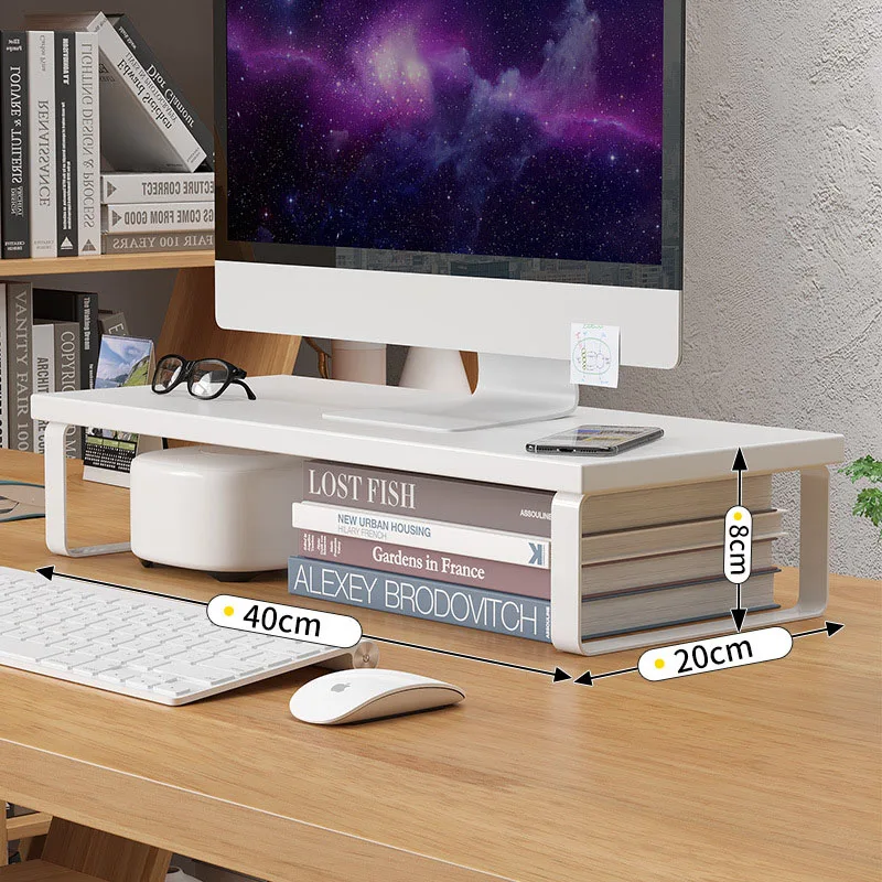 Monitor Riser Wood - Soporte de almacenamiento simple para computadora