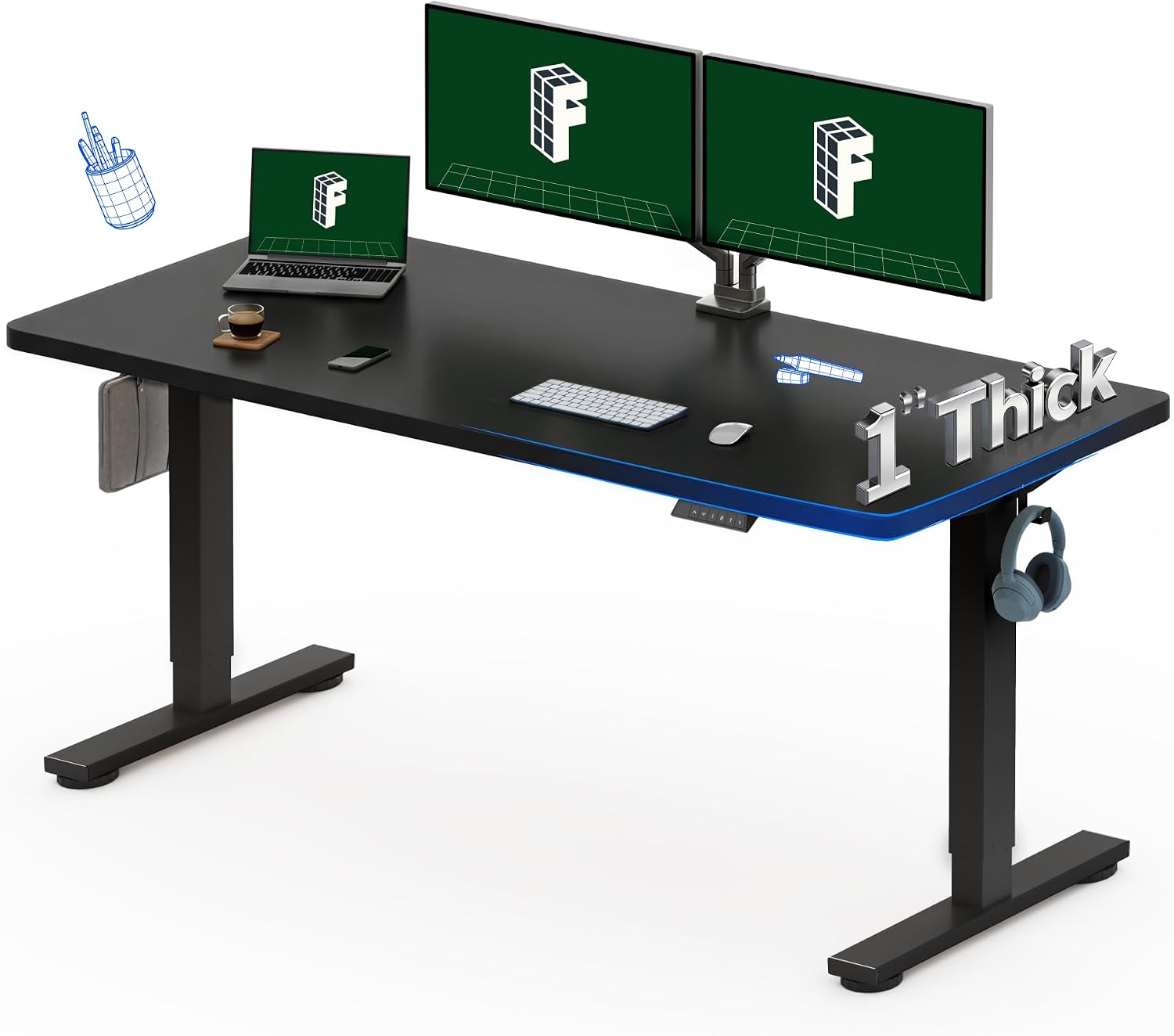 Desk Setup Equipment - Bandeja de Fibra de Carbono para