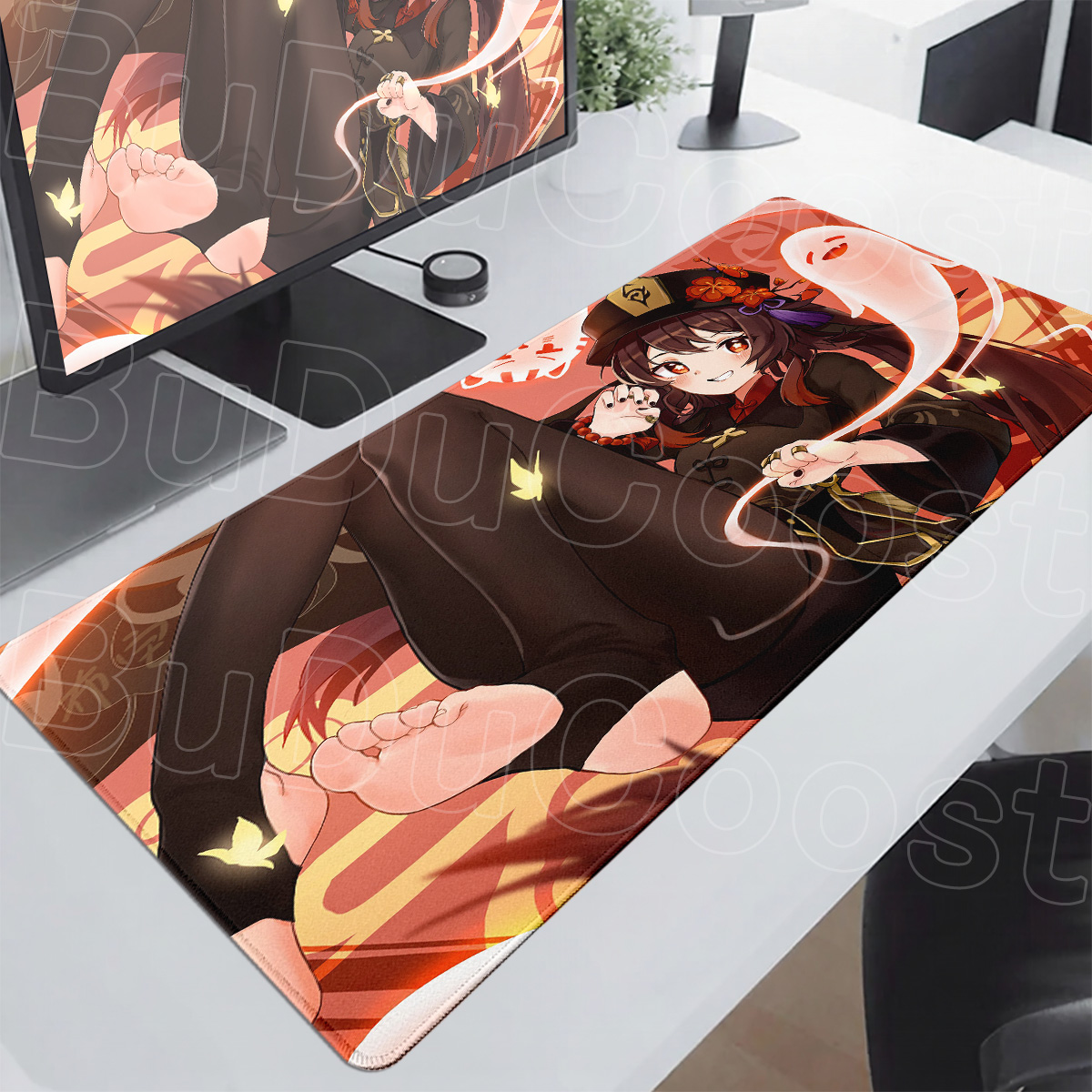 Desk Setup Anime - Alfombrilla de ratón Genshin Impact Hu