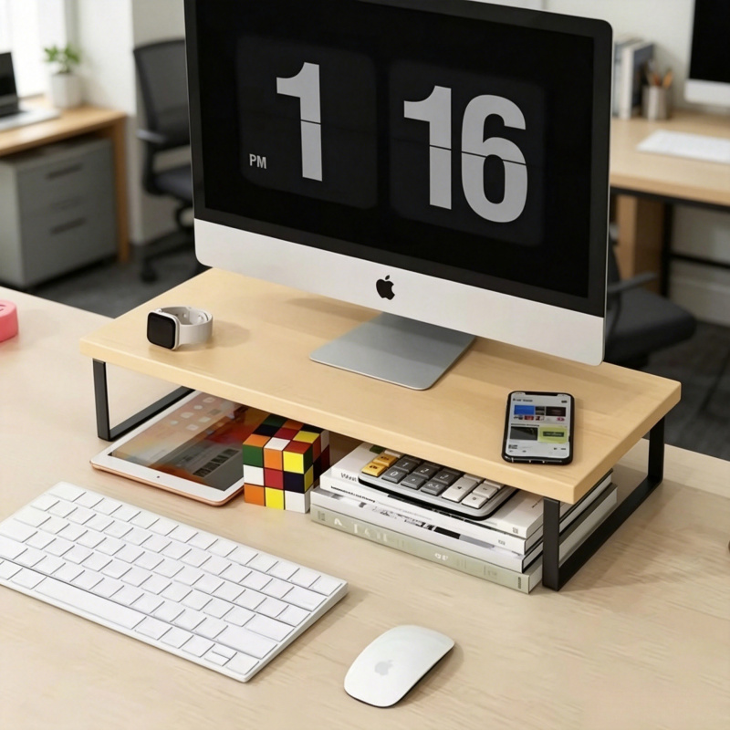 Monitor Riser Wood - Soporte Creativo para Monitor con Estante