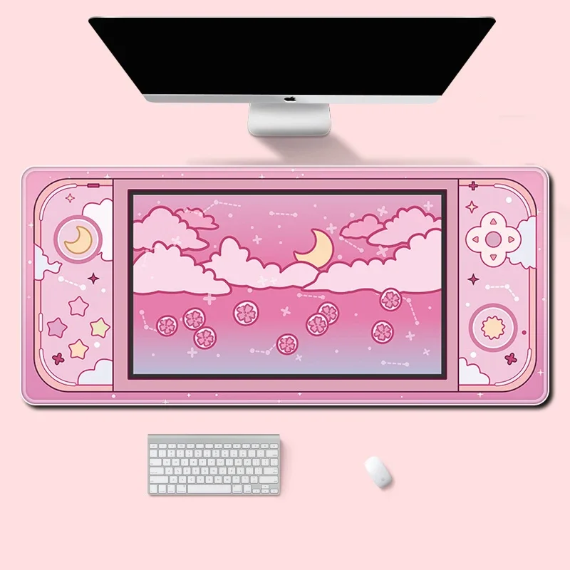 Desk Setup Tech - Alfombrilla de escritorio grande con forma