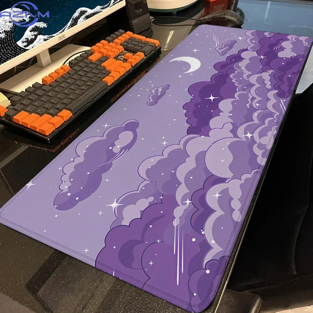 Desk Setup Anime - Alfombrilla de ratón grande Skyscape para