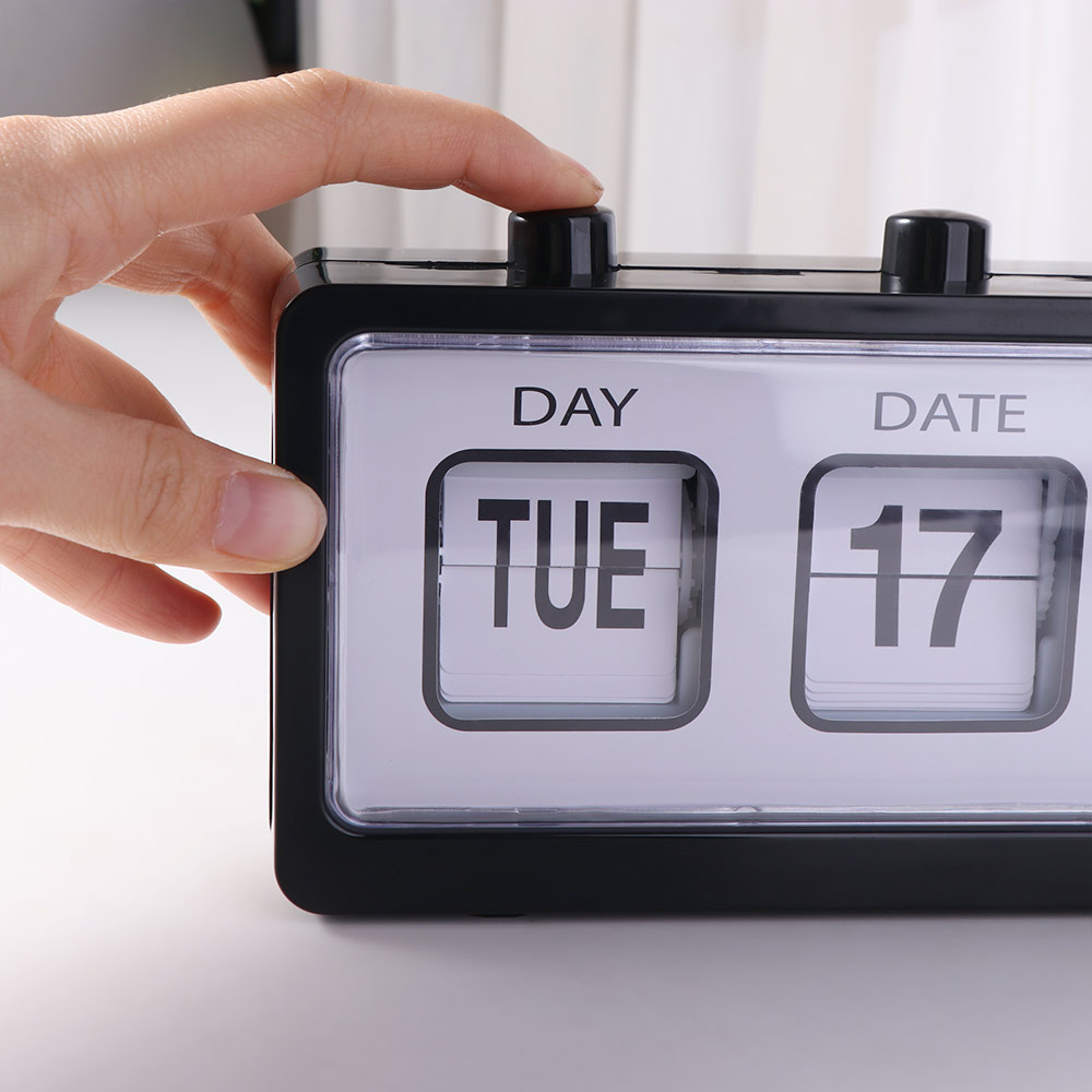 Desk Setup Vintage - Reloj Calendario Electrónico con Cambio de