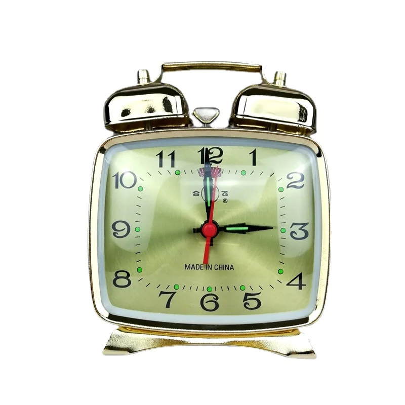 Desk Setup Vintage - Reloj despertador mecánico de Metal, reloj