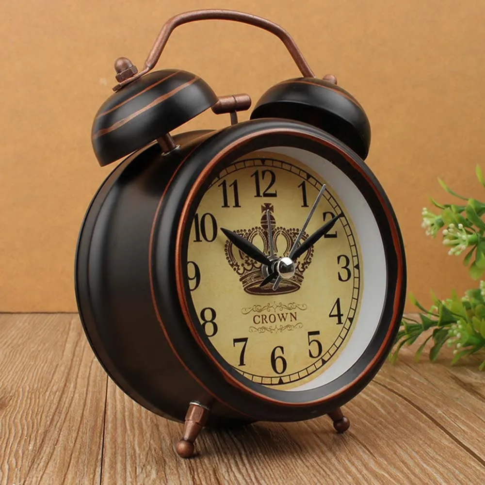 Desk Setup Vintage - Reloj despertador con luz nocturna Vintage