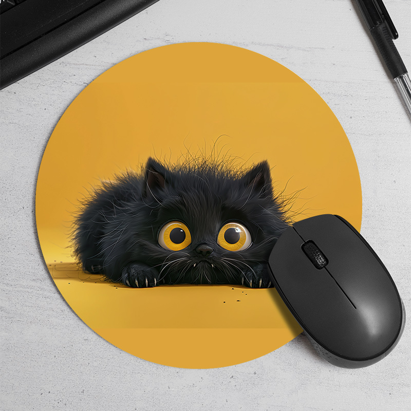 Desk Setup Or Set Up - Alfombrilla redonda para ratón de gato