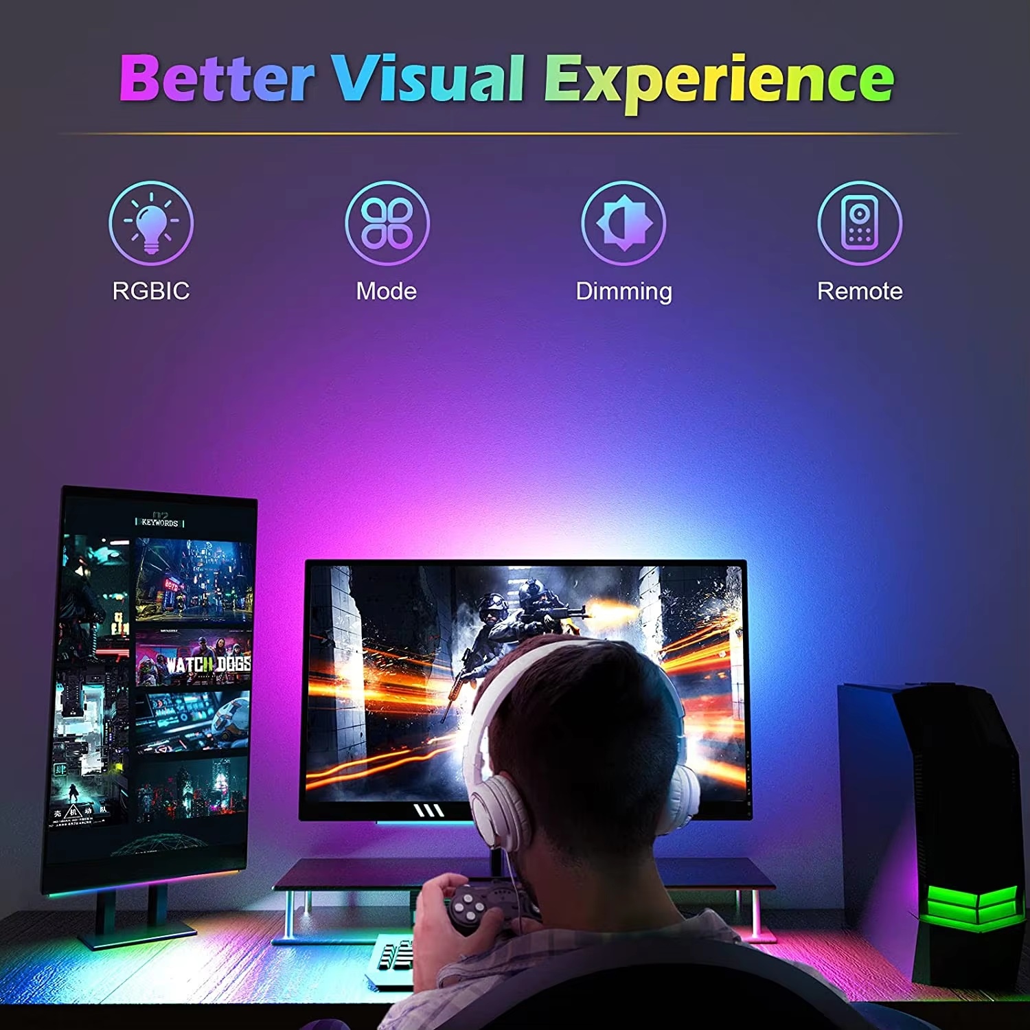 Barra de Luz RGBIC para Monito - Desk Setup One Monitor reseña y precio