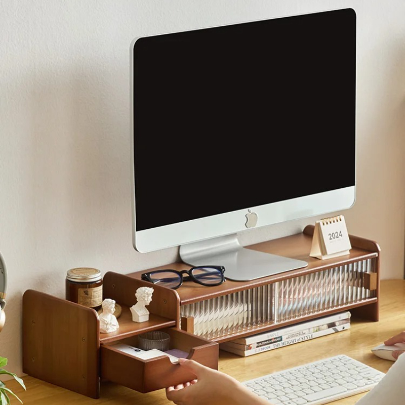 ‌ Soporte para monitor con caj - Monitor Riser Wood reseña y precio