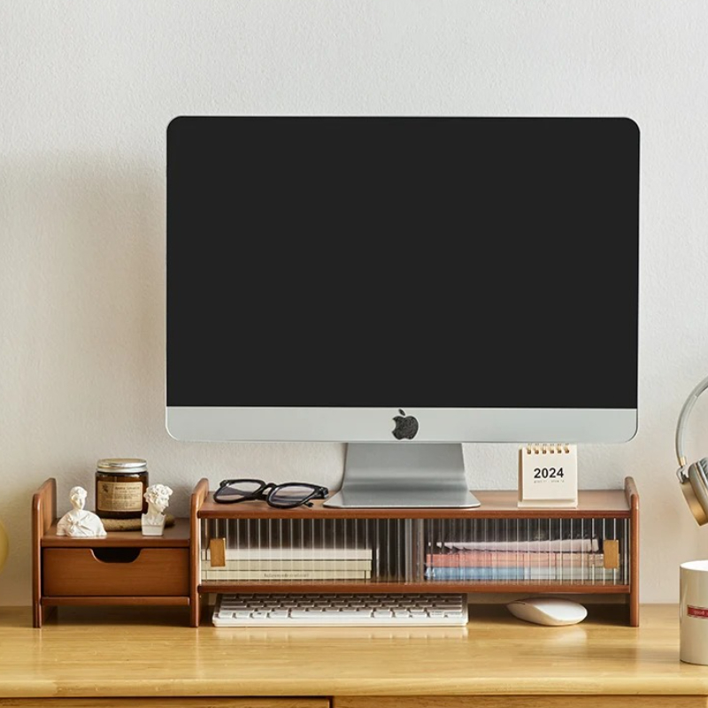 ‌ Soporte para monitor con caj - Monitor Riser Wood reseña y precio